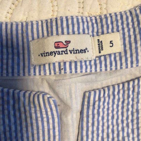 Vineyard Vines Light Blue & White Stripe Sundress Ruffle Sleeves Sz 5 - Picture 5 of 6